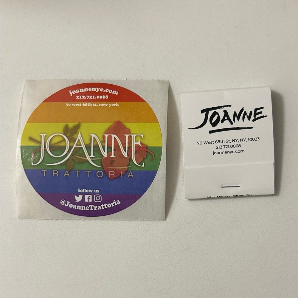 Joanne Trattoria Rainbow Sticker and Matchbook Set